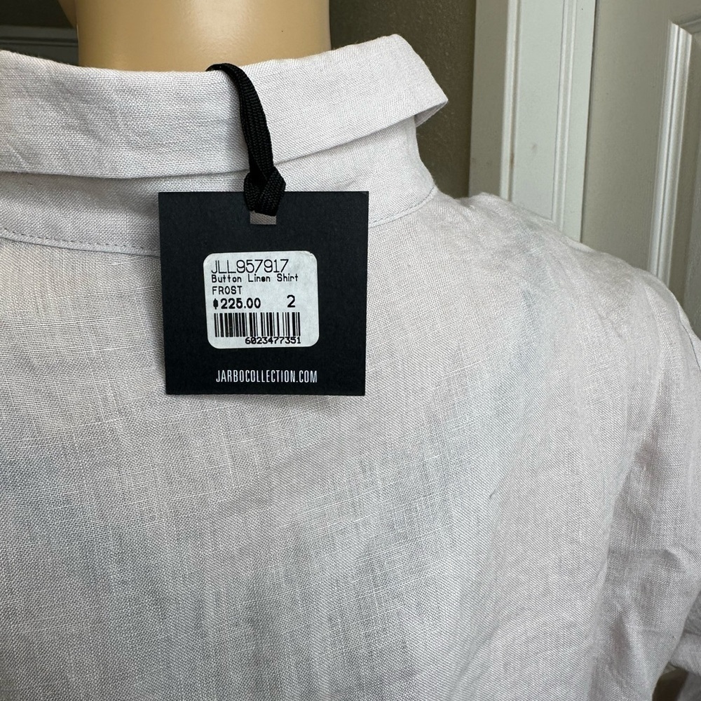 Jarbo Button Down Shirt White Cotton Blend Long Sleeve size 2. US medium - Picture 9 of 16